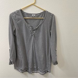 Splendid blouse striped black white medium